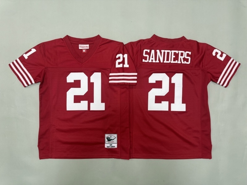 Youth San Francisco 49ers #21 Sanders Red Throwback Limited Nike NFL Jersey 01